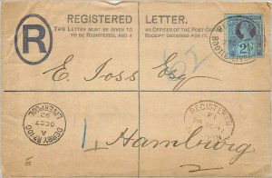 Entier Postal Stationery Postal Feb. 1 / 2d for Hamburg