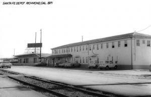 Richmond California 1971 Santa Fe train depot real photo pc Z18167