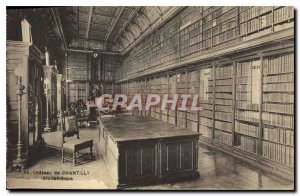 Old Postcard Chateau de Chantilly Library