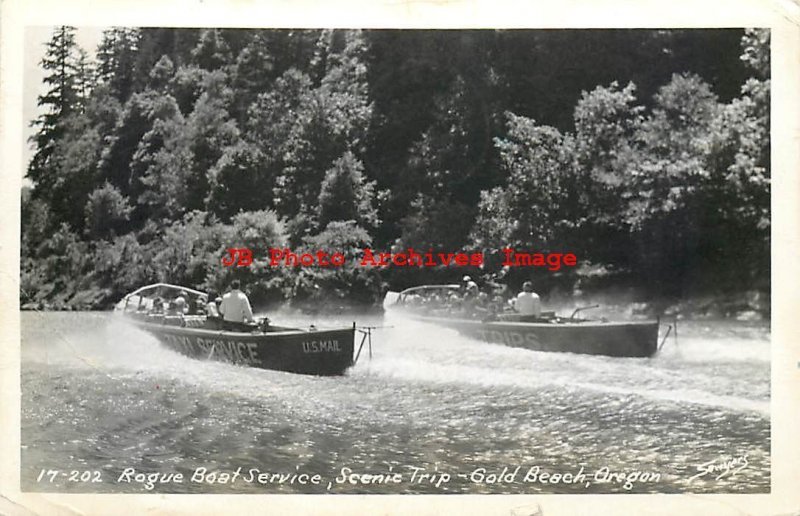 OR, Gold Beach, Oregon, RPPC, Rogue Boat Service, Photo No 17-202