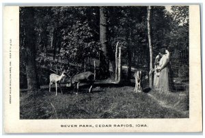 1906 Bever Park Exterior View Animal Zoo Cedar Rapids Iowa IA Vintage Postcard