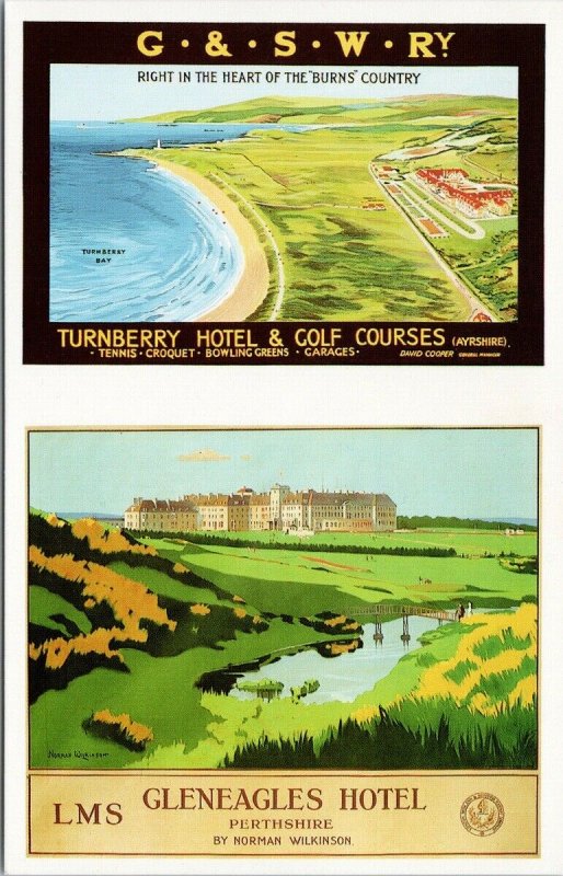 Turnberry Hotel & Golf Courses Scotland Gleneagles Dalkeith Repro Postcard F81
