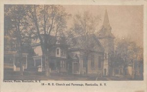 Monticello New York ME Church and Parsonage Real Photo Postcard AA63980