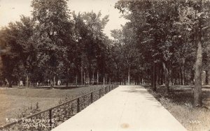 Real Photo Postcard City Park Drive in Sheldon, Iowa~125201