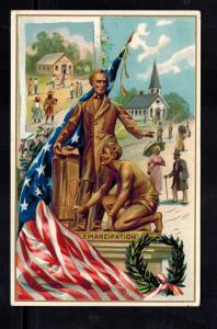 Mint USA Patriotic postcard Lincoln's Birthday Emancipation of Black Slaves 