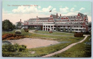 1910 ERA MARBLEHEAD MASSACHUSETTS MA THE ROCKMERE AMERICAN FLAG UNUSED KAGAN PC