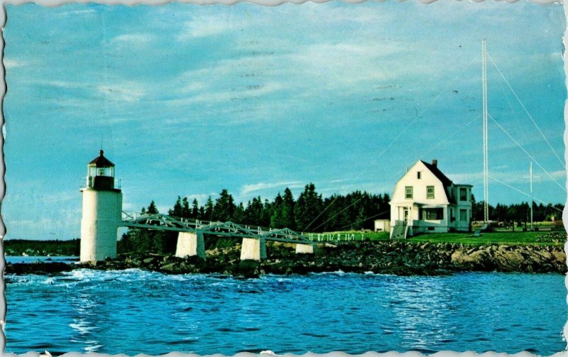 Lighthouse marshall Point Light Muscongus Bay Port Clyde Harbor 10c PM Postcard 