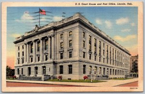 Lincoln Nebraska 1944 Postcard US Court House & Post Office