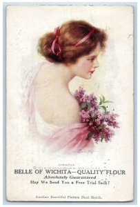 1915 Virginia Belle Of Wichita Quality Flour Advertising Dallas TX Postcard