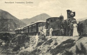 chile, Cordillera, Ferro-Carril Transandino, Steam Train (1910s) Postcard