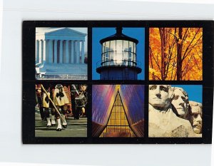 Postcard Multiple US Views & Landmarks Tauck Tours Westport Connecticut USA