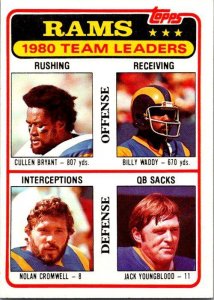 1981 Topps Football Card '81 Rams Leaders Bryant Waddy Youngblood  sk10405