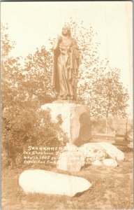 RPPC Sakakawea Sacagawea Statue State Capitol ND Vintage Postcard F03