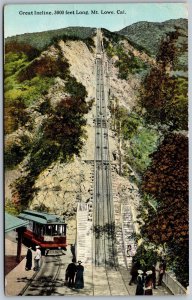 Vtg California CA Mt Lowe Great Incline Cable Car Railway 1910s View Postcard