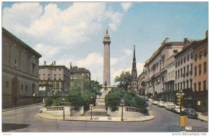 Washington Monument and Mt. Vernon Place, BALTIMORE, Maryland, 40-60's