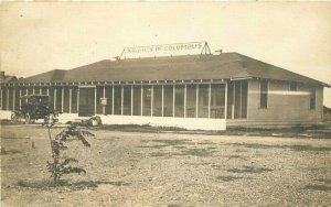 Automobile Knights of Columbus Hall Fraternal 1920s RPPC Photo Postcard 12810