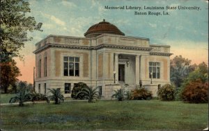 Baton Rouge Louisiana State University LA Memorial Library Vintage Postcard