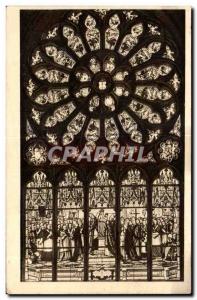 Postcard Old Ar Fologoat The window of the Coronation of the Lady The rose wi...