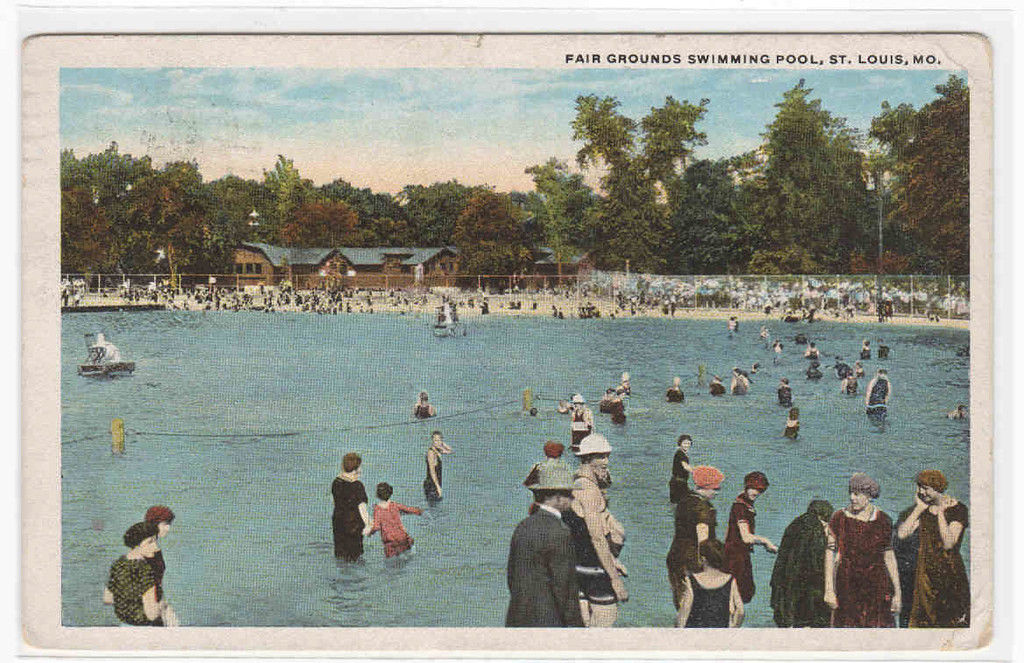 Fairgrounds Swimming Pool St Louis MO 1921 postcard / HipPostcard