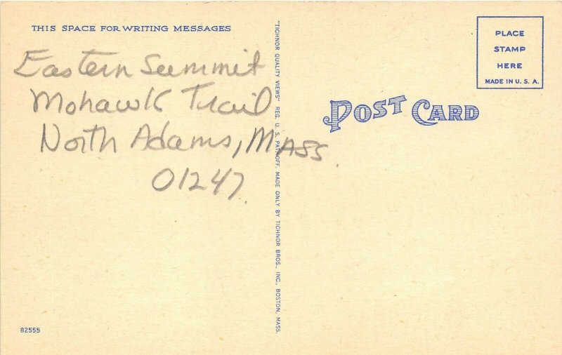 North Adams Massachusetts 1940s Postcard Eastern Summit Mohawk Trail