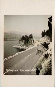 Highway near Gray Creek BC British Columbia Unused Real Photo Postcard H20