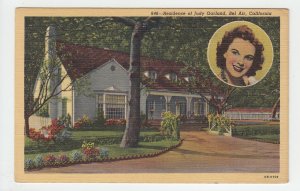 P2369, vintage postcard home of  judy garland bel air calif