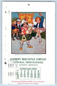 Scotland Kilt Children Postcard Harmony Mercantile Company Calendar Advertising