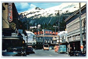 c1960's Colorful View Of Mission Street Salmon Capital Ketchikan Alaska Postcard