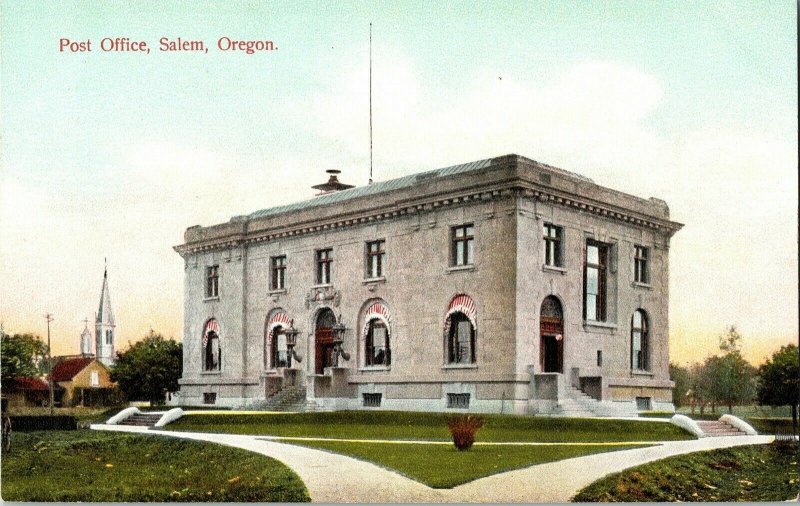 Post Office Salem Oregon Vintage Divideb Back Postcard Unposted Government Bldg 