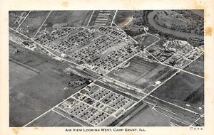 Camp Grant, IL USA Air View Looking West Military Camp Unused 