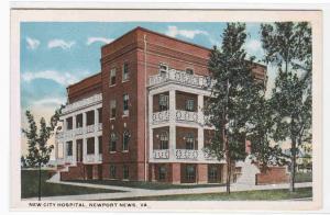 New City Hospital Newport News Virginia 1920c postcard