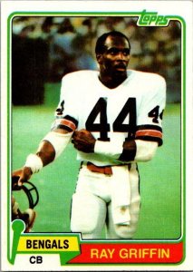 1981 Topps Football Card Ray Griffin Cincinnati Bengals s60038