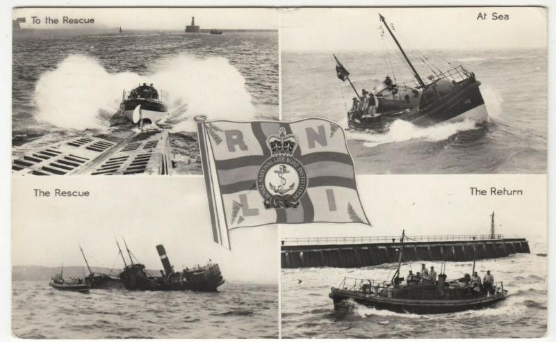 RNLI Lifeboats Multiview RP PPC 1968 PMK, Ship Sinking, To Mrs Reffell, Swanley 