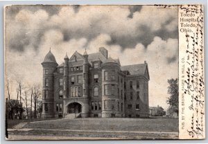 Ohio~Old Toledo Hospital Bldg Exterior View~B&W Photo~PM 1908~Vintage Postcard