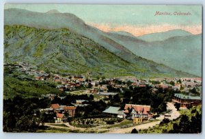 Manitou Colorado Postcard Mountains Aerial View House Street Road c1910 Vintage