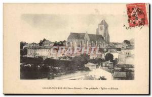 Celles sur Belle Old Postcard General view and Abbey Church