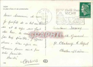 Modern Postcard Vichy Water and Walking Map
