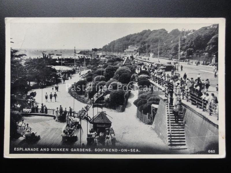 Essex: Southend on Sea, Esplanade & Sunken Gardens c1957 - Old Postcard