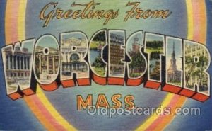 Worcester, Massachusetts Large Letter State 1948 crease right top edge