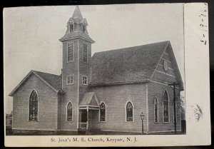 Vintage Postcard 1906 St. John's M.E. Church, Keyport, New Jersey (NJ)
