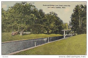 Boulevard Bridge over Canal Connecting two lakes, Cadillac, Michigan, 00-10s