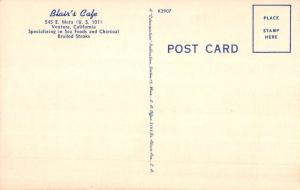 Ventura California Blairs Cafe Street View Antique Postcard K62500 