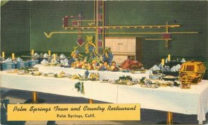 California 1940s Palm Springs Town Country Restaurant Postcard Colorpicture 6370