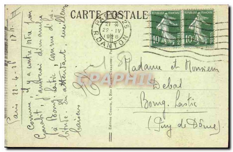 Old Postcard Paris Hotel Mint Court & # 39honneur Entree coinage