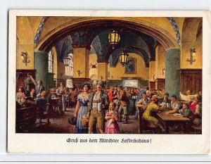 Postcard Gruß aus dem Münchner Hofbräuhaus!, Munich, Germany