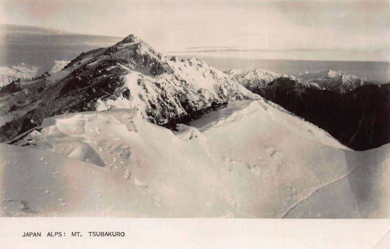 Japan Alps, Mt. Tsbakuro, Japan, Early Real Photo Postcard, Unused