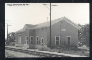 ORAN MISSOURI FRISCO RAILROAD DEPOT TRAIN STATION REAL PHOTO POSTCARD