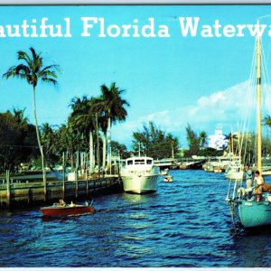 c1970s FL, Florida Beautiful Waterways Ship Boat St. Petersburg Cancel PC A318