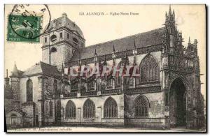 Old Postcard Alencon Eglise Notre Dame