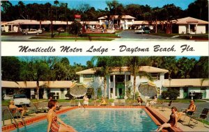 Greetings From The Monticello Motor Lodge Daytona Beach Florida Split View